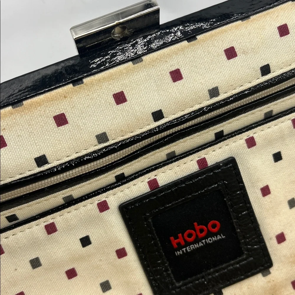 HOBO black patent leather handbag